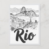 Hand drawn Rio de Janeiro Brazil Scene Landmark Postkarte (Vorderseite)