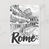 Hand drawn Rome Italy Scene Landmark Postkarte (Vorderseite)