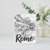 Hand drawn Rome Italy Scene Landmark Postkarte (Stehend Vorderseite)