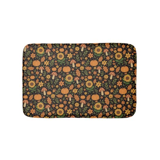 Hand Drawn Rustic Fall Pattern Bath Mat Badematte (Vorderseite)