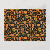 Hand Drawn Rustic Fall Pattern Envelope Postkarte (Vorderseite)