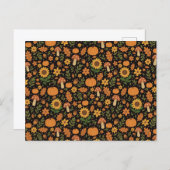 Hand Drawn Rustic Fall Pattern Envelope Postkarte (Vorne/Hinten)