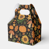 Hand Drawn Rustic Fall Pattern Favor Box Geschenkschachtel (Rückseite)