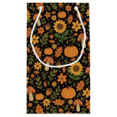 Hand Drawn Rustic Fall Pattern Gift Bag Kleine Geschenktüte (Rückseite)