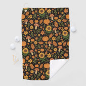 Hand Drawn Rustic Fall Pattern Golf Towel Golfhandtuch (Insitu)