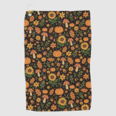 Hand Drawn Rustic Fall Pattern Golf Towel Golfhandtuch (Vorderseite)