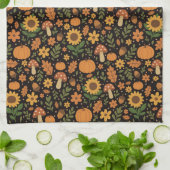 Hand Drawn Rustic Fall Pattern Kitchen Towel Geschirrtuch (Gefaltet)