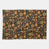 Hand Drawn Rustic Fall Pattern Kitchen Towel Geschirrtuch (Horizontal)