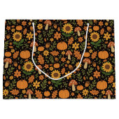 Hand Drawn Rustic Fall Pattern Large Gift Bag Große Geschenktüte (Vorderseite)