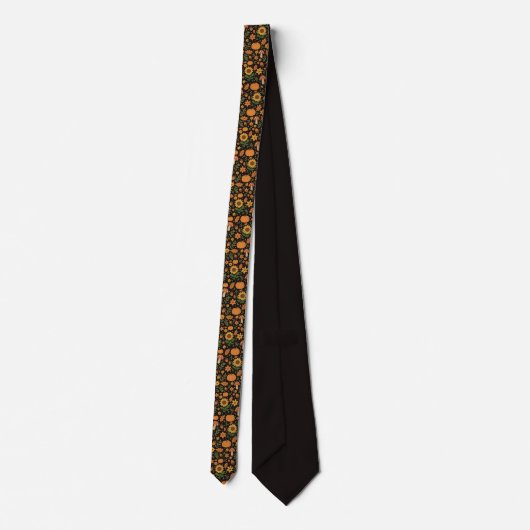Hand Drawn Rustic Fall Pattern Neck Tie Krawatte (Rückseite)