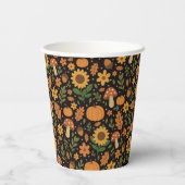 Hand Drawn Rustic Fall Pattern Paper Plates Pappbecher (Rückseite)