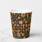 Hand Drawn Rustic Fall Pattern Paper Plates Pappbecher (Rechts)