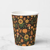 Hand Drawn Rustic Fall Pattern Paper Plates Pappbecher (Vorderseite)