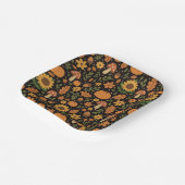 Hand Drawn Rustic Fall Pattern Paper Plates Pappteller (Gewinkelt)