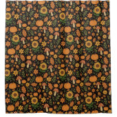 Hand Drawn Rustic Fall Pattern Shower Curtain Duschvorhang (Vorderseite)