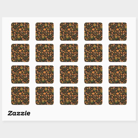 Hand Drawn Rustic Fall Pattern Sticker (Blatt)
