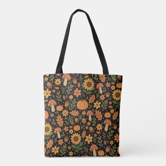 Hand Drawn Rustic Fall Pattern Tote Bag Tasche (Rückseite)