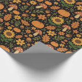 Hand Drawn Rustic Fall Pattern Wrapping Paper Roll Geschenkpapier (Ecke)