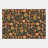 Hand Drawn Rustic Fall Pattern Wrapping Paper Set Geschenkpapier Set (Vorderseite)