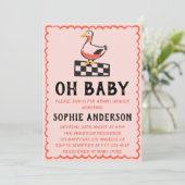 Hand Drawn Rustic Goose Oh Baby Shower Einladung (Stehend Vorderseite)