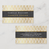 HAND DRAWN rustikales Muster stilvolle Goldfolie Visitenkarte (Vorne/Hinten)