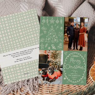Hand Drawn Sage Green Frohe Weihnachten 2 Foto