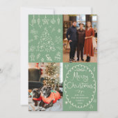 Hand Drawn Sage Green Frohe Weihnachten 2 Foto (Vorderseite)