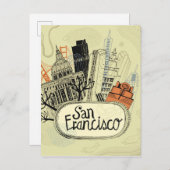 Hand Drawn San Francisco Postkarte (Vorne/Hinten)