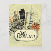 Hand Drawn San Francisco Postkarte (Vorderseite)