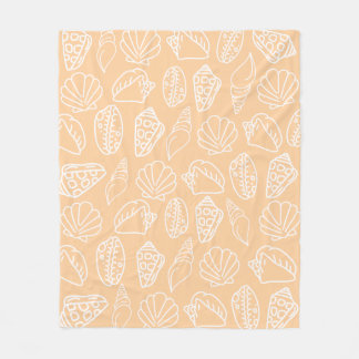 Hand-drawn Sandy Shells Fleece Blanket
