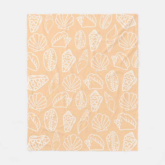 Hand-drawn Sandy Shells Fleece Blanket (Vorderseite)