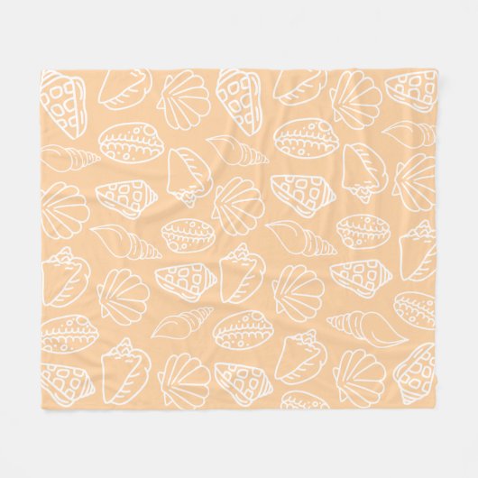 Hand-drawn Sandy Shells Fleece Blanket (Vorderseite (Horizontal))