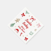 Hand Drawn Santa Baby Christmas Baby Shower Serviette (Ecke)