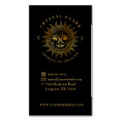 Hand Drawn schöne Celestial Sun Face Star Magnetische Visitenkarte (Vorderseite Vertikal)