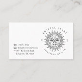 Hand Drawn schöne Celestial Sun Face Star Visitenkarte (Rückseite)