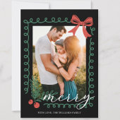 Hand Drawn Schwarz Rot Grün Frohe Weihnachten