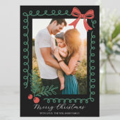 Hand Drawn Schwarz Rot Grün Frohe Weihnachten