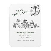 Hand Drawn Scribble Disco Wedding Save the Date Magnet (Vertikal)