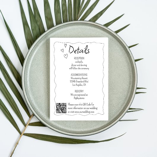 Hand Drawn Scribble Doodle Wedding Begleitkarte