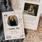 Hand-Drawn Scribble Doodles Graduation Dankeskarte