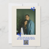 Hand Drawn Scribble Quirky QR Code Foto Hochzeit Einladung (Rückseite)