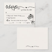 Hand Drawn Scribble Quirky UAWG Wedding Begleitkarte (Vorne/Hinten)