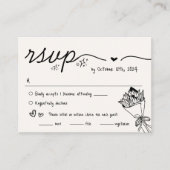 Hand Drawn Scribble Quirky UAWG Wedding Begleitkarte (Vorderseite)