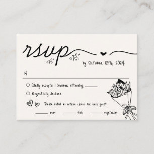 Hand Drawn Scribble Quirky UAWG Wedding Begleitkarte