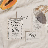 Hand Drawn Scribble Retro Quirky Einzigartige Hoch Save The Date