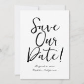 Hand Drawn Scribble Retro Quirky Einzigartige Hoch Save The Date (Vorderseite)
