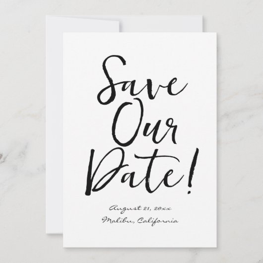 Hand Drawn Scribble Retro Quirky Einzigartige Hoch Save The Date (Vorderseite)