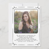 Hand Drawn Scribble Schwarz-weiß Foto Abschluss Ankündigung (Rückseite)