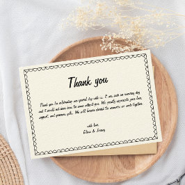 Hand Drawn Scribble Vintage Sketch French Wedding Dankeskarte