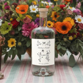 Hand Drawn Scribble Wedding  Alkoholflaschenetikett